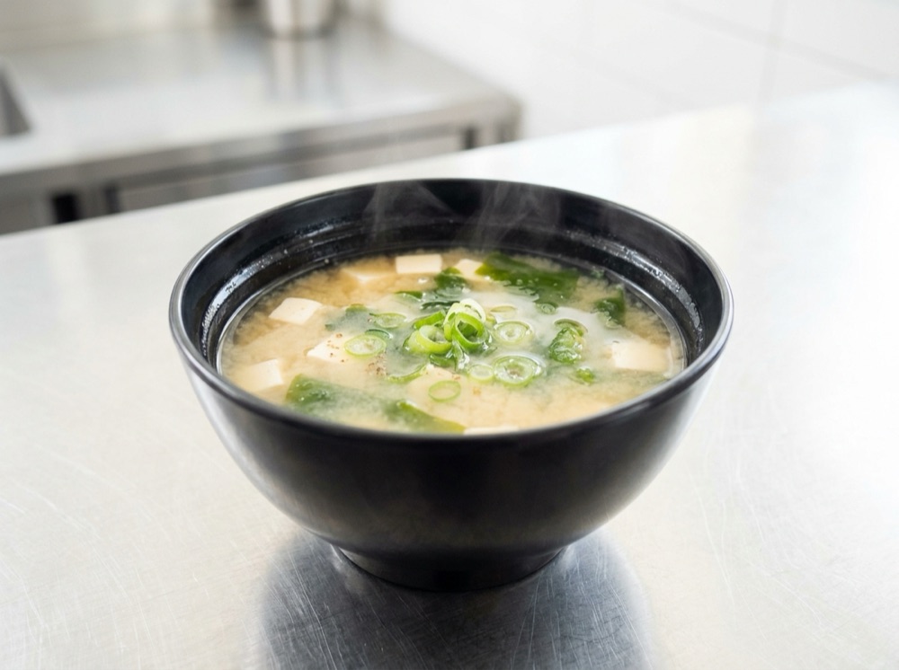 豆腐とわかめの味噌汁のできあがり