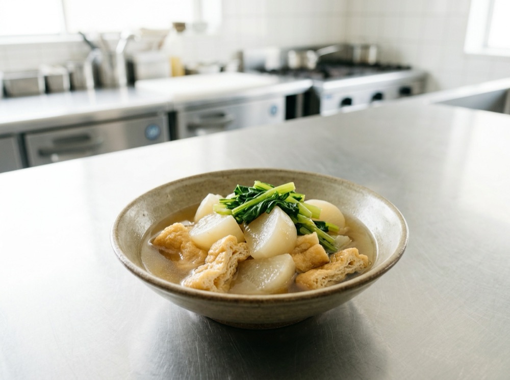 かぶと油揚げの炊いたん